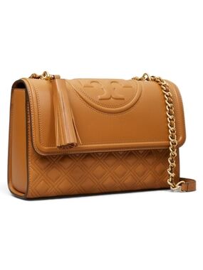 Tory Burch Tan Leather Fleming Convertible Shoulder Bag